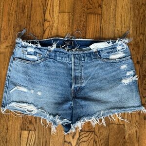 ABERCROMBIE & FITCH Low Rise Distressed Jean Shorts